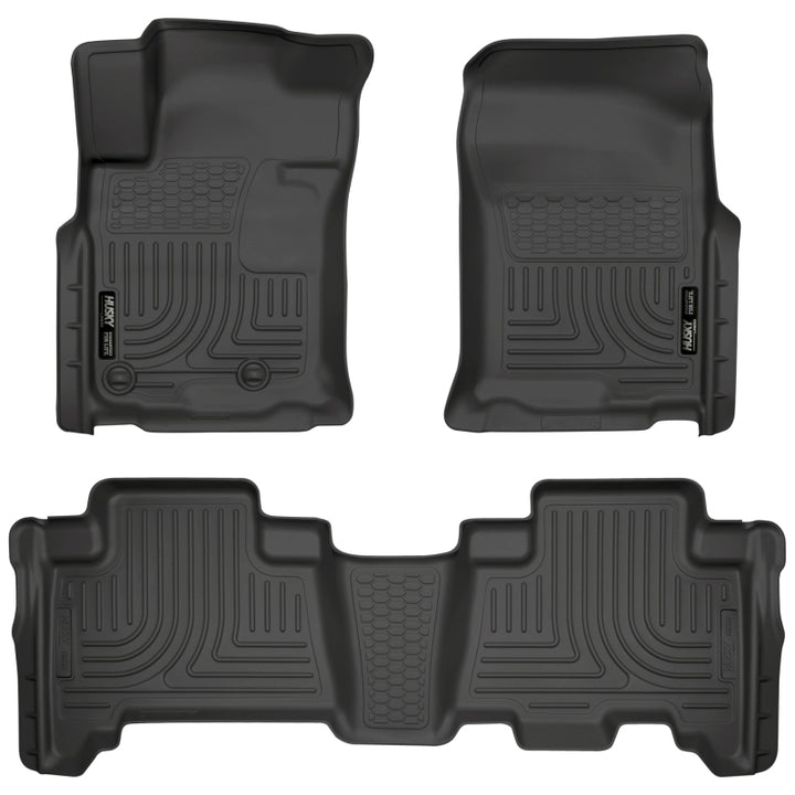Husky Liners 10-12 Toyota 4Runner/Lexus GX460 WeatherBeater Combo Black Floor Liners - Bull Strap