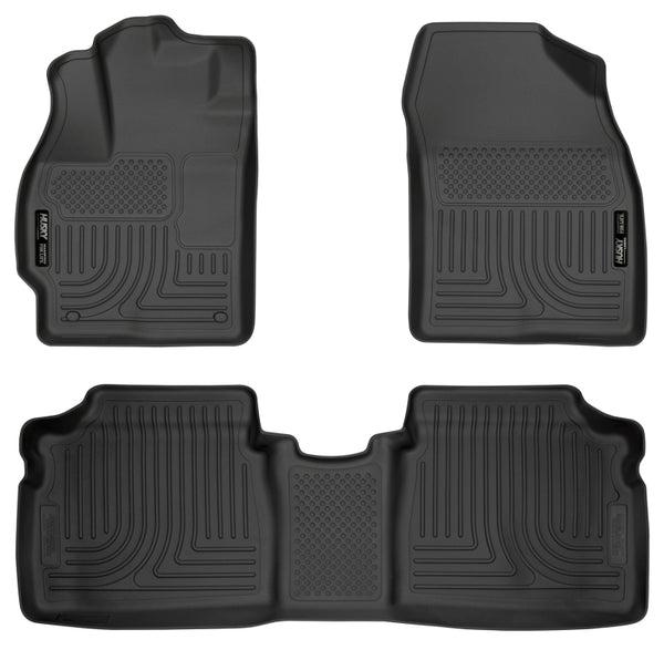 Husky Liners 10-12 Toyota Prius WeatherBeater Combo Black Floor Liners - Bull Strap