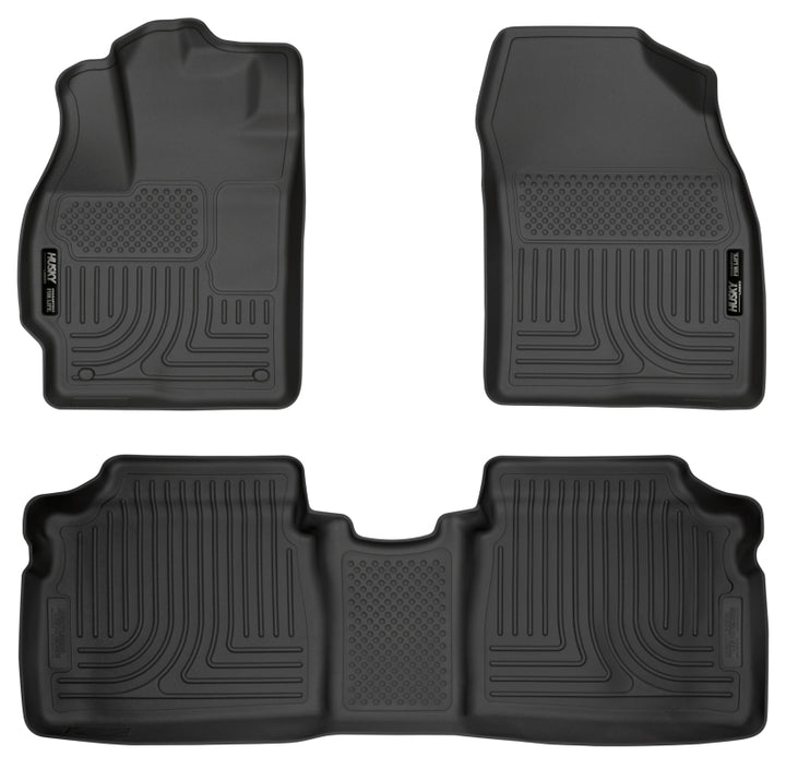 Husky Liners 10-12 Toyota Prius WeatherBeater Combo Black Floor Liners - Bull Strap