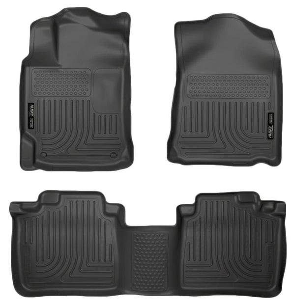 Husky Liners 10-13 Lexus RX350/RX450h WeatherBeater Black Front & 2nd Seat Floor Liners - Bull Strap
