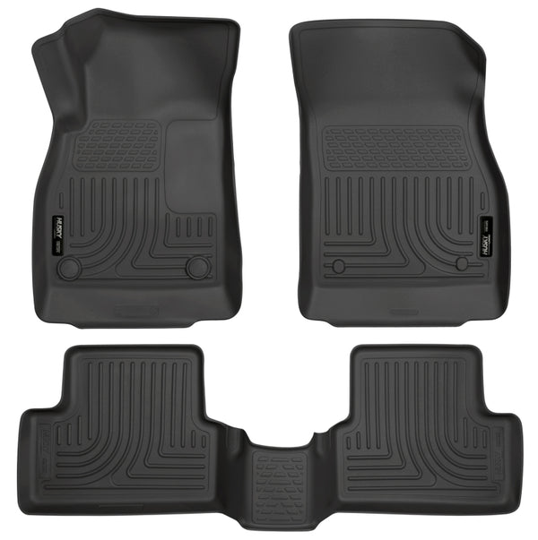 Husky Liners 11-12 Chevrolet Cruze WeatherBeater Combo Black Floor Liners - Bull Strap