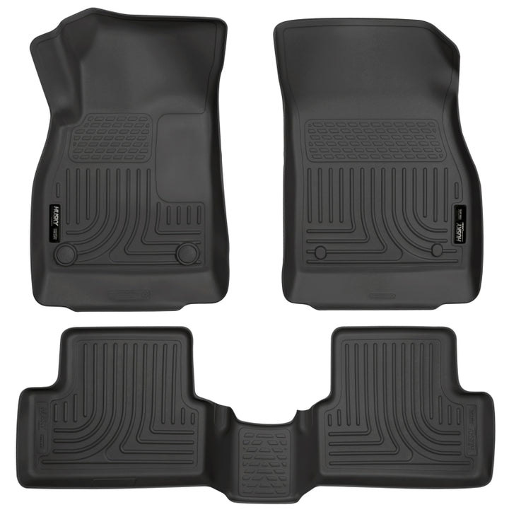 Husky Liners 11-12 Chevrolet Cruze WeatherBeater Combo Black Floor Liners - Bull Strap