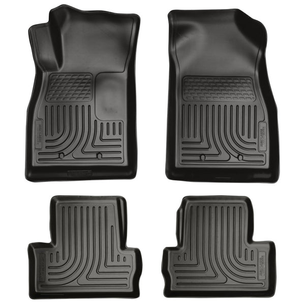 Husky Liners 11-12 Chevrolet Volt WeatherBeater Combo Black Floor Liners - Bull Strap