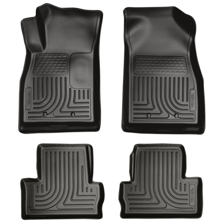 Husky Liners 11-12 Chevrolet Volt WeatherBeater Combo Black Floor Liners - Bull Strap