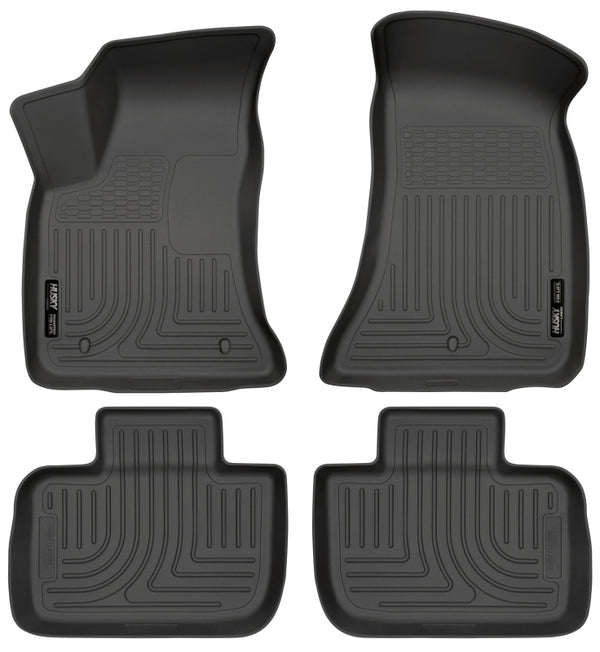 Husky Liners 11-12 Dodge Charger/Chrysler 300 WeatherBeater Combo Black Floor Liners - Bull Strap