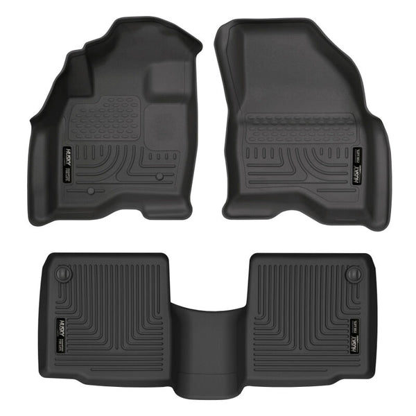 Husky Liners 11-12 Ford Explorer WeatherBeater Combo Black Floor Liners - Bull Strap