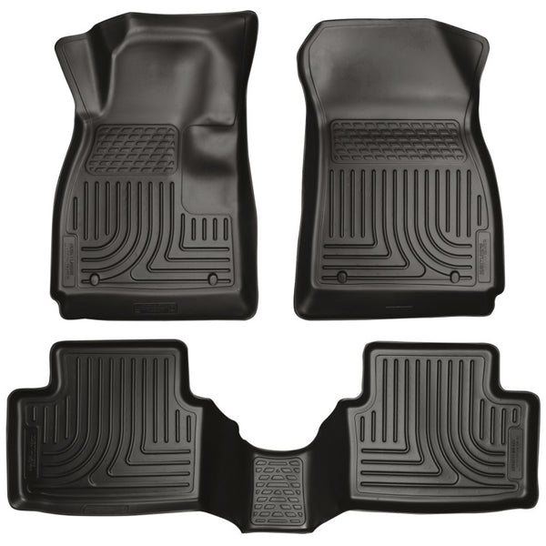 Husky Liners 11-12 Ford Fiesta WeatherBeater Combo Black Floor Liners - Bull Strap