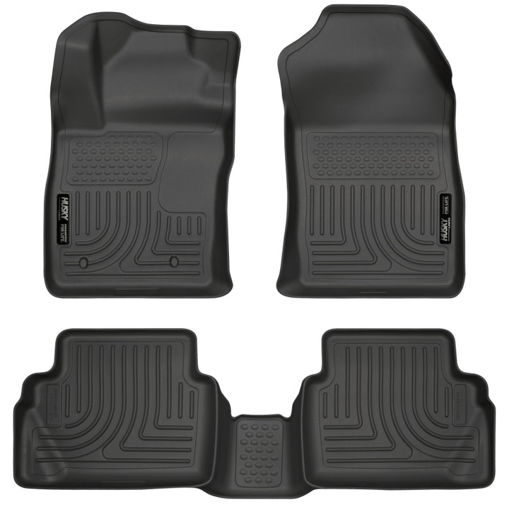 Husky Liners 11-12 Ford Fiesta WeatherBeater Combo Black Floor Liners - Bull Strap