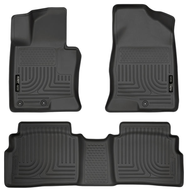Husky Liners 11-12 Hyundai Sonata WeatherBeater Combo Black Floor Liners - Bull Strap