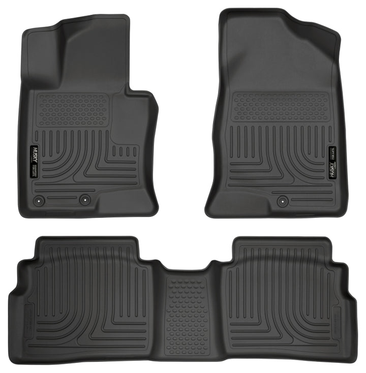 Husky Liners 11-12 Hyundai Sonata WeatherBeater Combo Black Floor Liners - Bull Strap