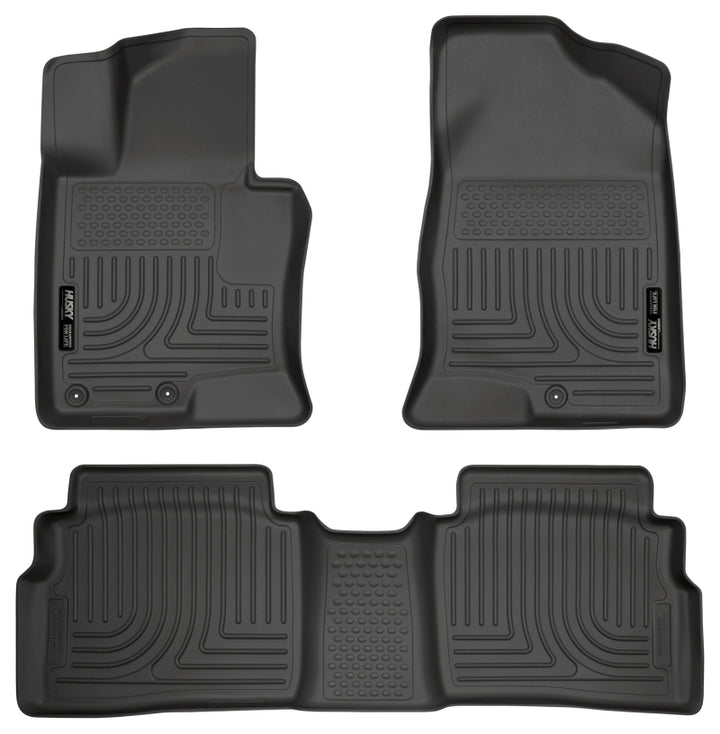 Husky Liners 11-12 Hyundai Sonata WeatherBeater Combo Black Floor Liners - Bull Strap