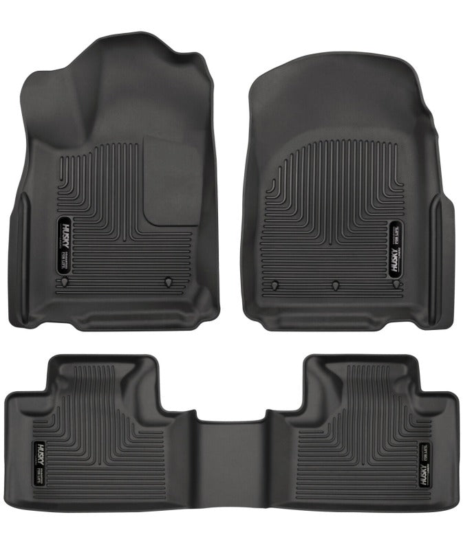 Husky Liners 11-13 Dodge Durango / 11-13 Jeep Grand Cherokee WeatherBeater Combo Black Floor Liners - Bull Strap