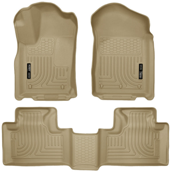 Husky Liners 11-13 Dodge Durango / 11-13 Jeep Grand Cherokee WeatherBeater Combo Tan Floor Liners - Bull Strap