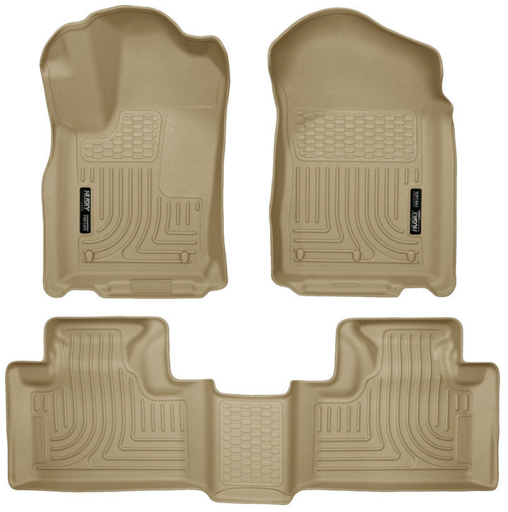 Husky Liners 11-13 Dodge Durango / 11-13 Jeep Grand Cherokee WeatherBeater Combo Tan Floor Liners - Bull Strap