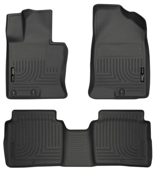 Husky Liners 11-14 Kia Optima Weatherbeater Black Front & 2nd Seat Floor Liners - Bull Strap