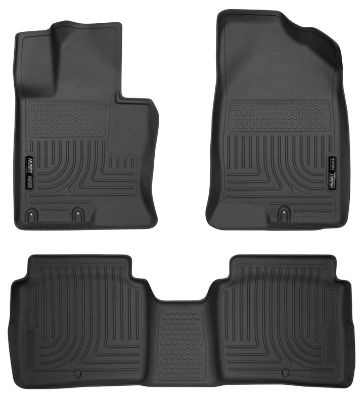 Husky Liners 11-14 Kia Optima Weatherbeater Black Front & 2nd Seat Floor Liners - Bull Strap