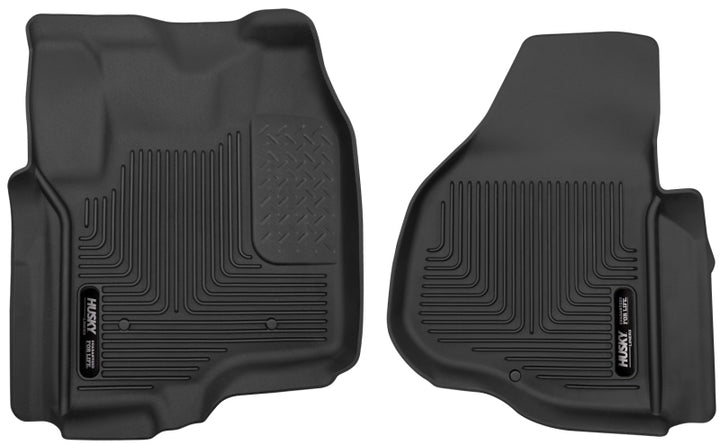 Husky Liners 12-13 F-250/F-350/F-450 Super Duty X-Act Contour Black Front Floor Liners - Bull Strap
