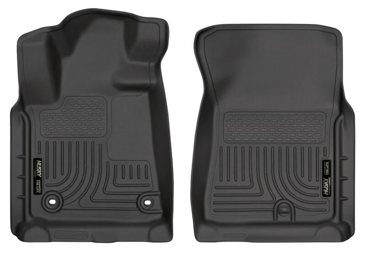 Husky Liners 12-13 Toyota Tundra Weatherbeater Black Front Floor Liners - Bull Strap