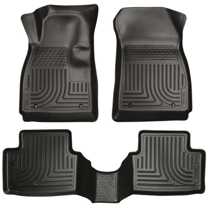 Husky Liners 12-14 Chevrolet Sonic Weatherbeater Black Front & 2nd Seat Floor Liners - Bull Strap