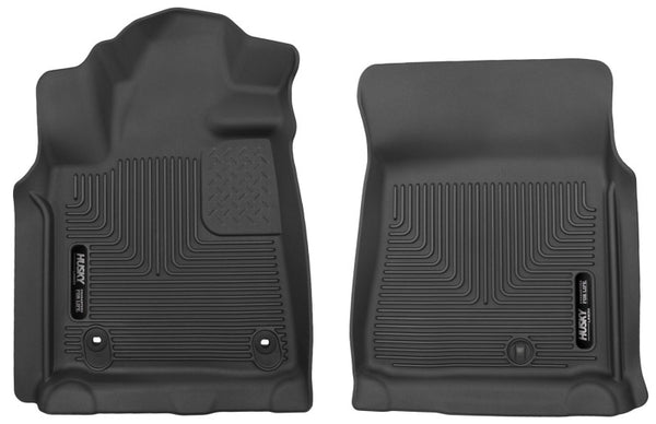 Husky Liners 12-14 Toyota Tundra Pickup(Crew / Ext / Std Cab) X-Act Contour Black Front Floor Liners - Bull Strap