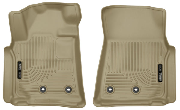 Husky Liners 13-16 Lexus LX570 / 13-16 Toyota Land Cruiser WeatherBeater Front Tan Floor Liners - Bull Strap