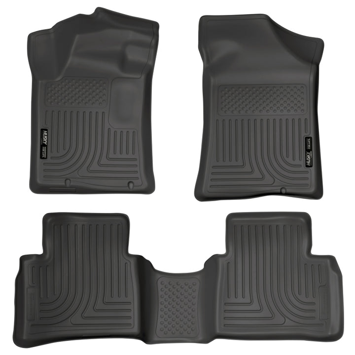 Husky Liners 13 Nissan Altima Weatherbeater Black Front & 2nd Seat Floor Liners - Bull Strap