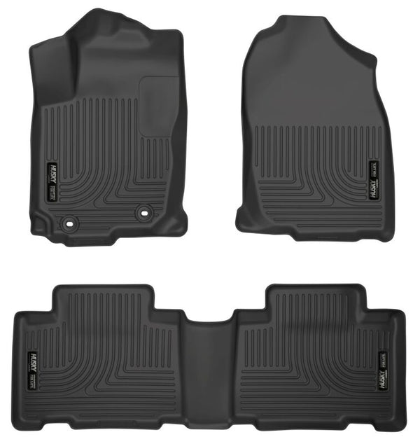 Husky Liners 13 Toyota RAV4 Weatherbeater Black Front & 2nd Seat Floor Liners - Bull Strap