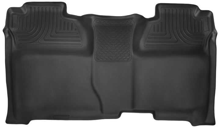Husky Liners 14-15 Chevy Silverado Crew Cab X-Act Contour Black 2nd Row Floor Liners - Bull Strap