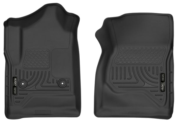 Husky Liners 14-17 Chevrolet Silverado 1500 Standard Cab X-Act Contour Black Front Floor Liners - Bull Strap