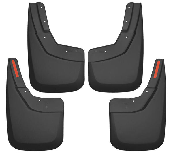 Husky Liners 14-17 Chevy Silverado 1500 / 15-16 Silverado 2500 HD Front and Rear Mud Guards - Black - Bull Strap