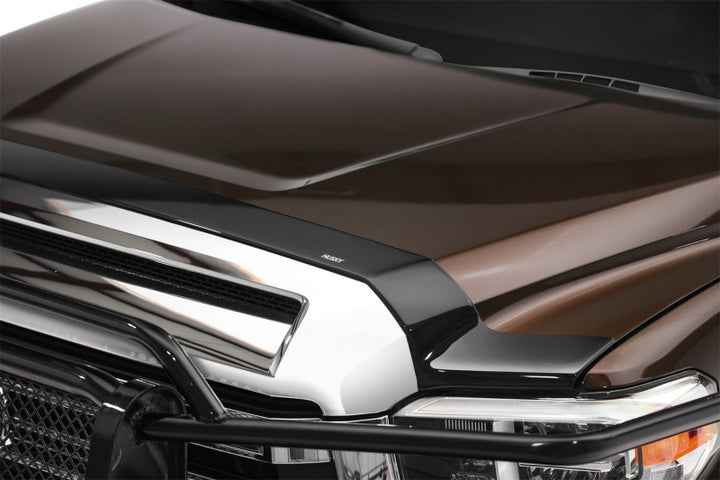 Husky Liners 14-21 Toyota Tundra Aeroskin Hood Protector - Smoke - Bull Strap