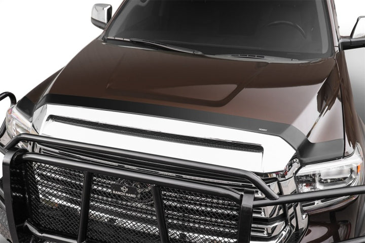 Husky Liners 14-21 Toyota Tundra Aeroskin Hood Protector - Smoke - Bull Strap