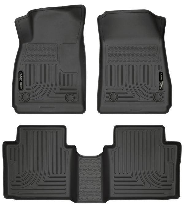 Husky Liners 14 Chevrolet Impala Weatherbeater Black Front & 2nd Seat Floor Liners - Bull Strap