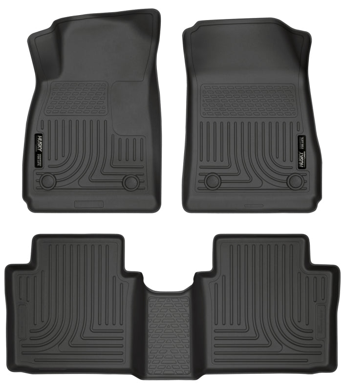 Husky Liners 14 Chevrolet Impala Weatherbeater Black Front & 2nd Seat Floor Liners - Bull Strap
