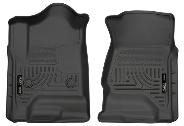 Husky Liners 14 Chevrolet Silverado 1500/GMC Sierra 1500 WeatherBeater Black Front Floor Liners - Bull Strap