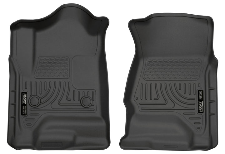Husky Liners 14 Chevrolet Silverado 1500/GMC Sierra 1500 WeatherBeater Black Front Floor Liners - Bull Strap