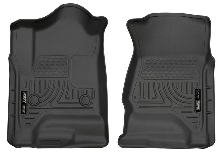 Husky Liners 14 Chevrolet Silverado 1500/GMC Sierra 1500 WeatherBeater Black Front Floor Liners - Bull Strap