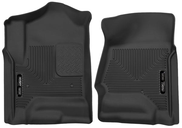 Husky Liners 14 Chevrolet Silverado 1500 / GMC Sierra 1500 X-Act Contour Black Front Floor Liners - Bull Strap