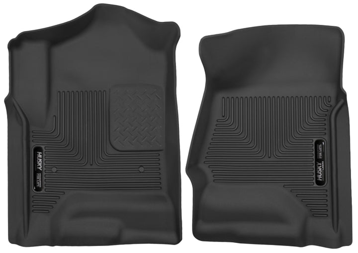 Husky Liners 14 Chevrolet Silverado 1500 / GMC Sierra 1500 X-Act Contour Black Front Floor Liners - Bull Strap