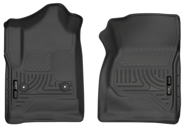 Husky Liners 14 Chevrolet Silverado/GMC Sierra 1500 Weatherbeater Black Front Floor Liners - Bull Strap
