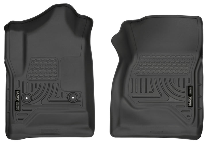 Husky Liners 14 Chevrolet Silverado/GMC Sierra 1500 Weatherbeater Black Front Floor Liners - Bull Strap