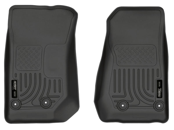 Husky Liners 14 Jeep Wrangler 2/4 Door Weatherbeater Black Front Floor Liners - Bull Strap