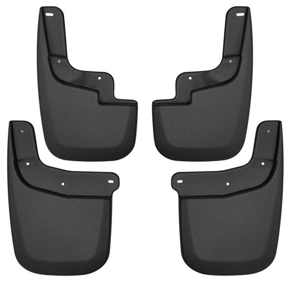 Husky Liners 15-22 Chevy Colorado w/o Flares (Excl. ZR2) Front and Rear Mud Guards - Black - Bull Strap