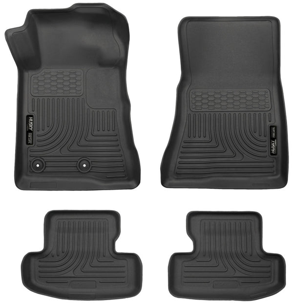 Husky Liners 15-22 Ford Mustang WeatherBeater Black Front & Second Seat Floor Liner - Bull Strap