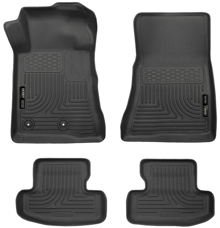 Husky Liners 15-22 Ford Mustang WeatherBeater Black Front & Second Seat Floor Liner - Bull Strap