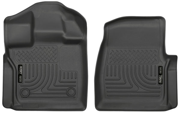 Husky Liners 15-23 Ford F-150 Standard Cab Pickup WeatherBeater Front Black Floor Liners - Bull Strap