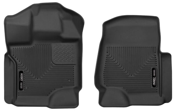 Husky Liners 15-23 Ford F-150 Super/Super Crew Cab WeatherBeater Black Front Floor Liners - Bull Strap