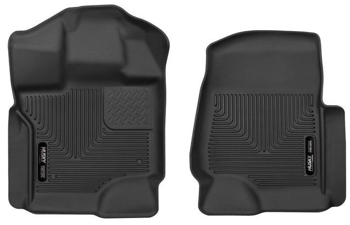 Husky Liners 15-23 Ford F-150 Super/Super Crew Cab WeatherBeater Black Front Floor Liners - Bull Strap