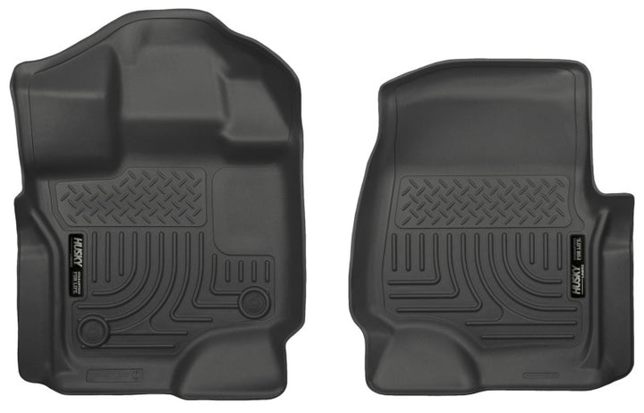 Husky Liners 15-23 Ford F-150 Super/Super Crew Cab WeatherBeater Black Front Floor Liners - Bull Strap