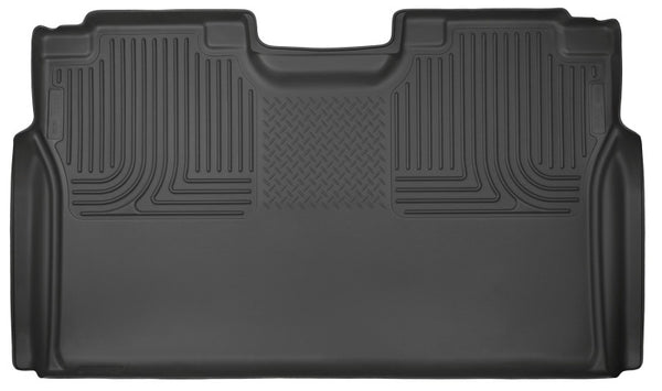 Husky Liners 15-23 Ford F-150 SuperCrew Cab WeatherBeater Black 2nd Seat Floor Liner - Bull Strap